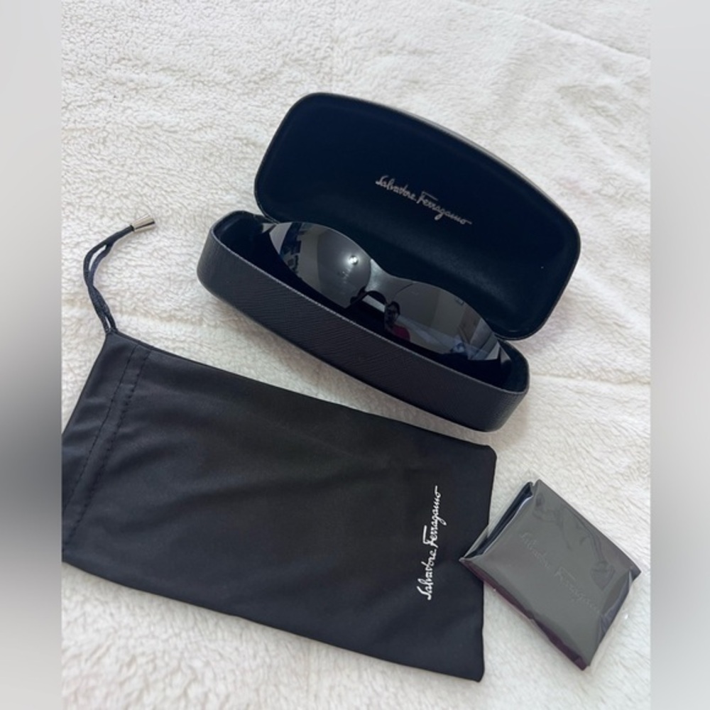 Salvatore Ferragamo Black Sunglasses with Case